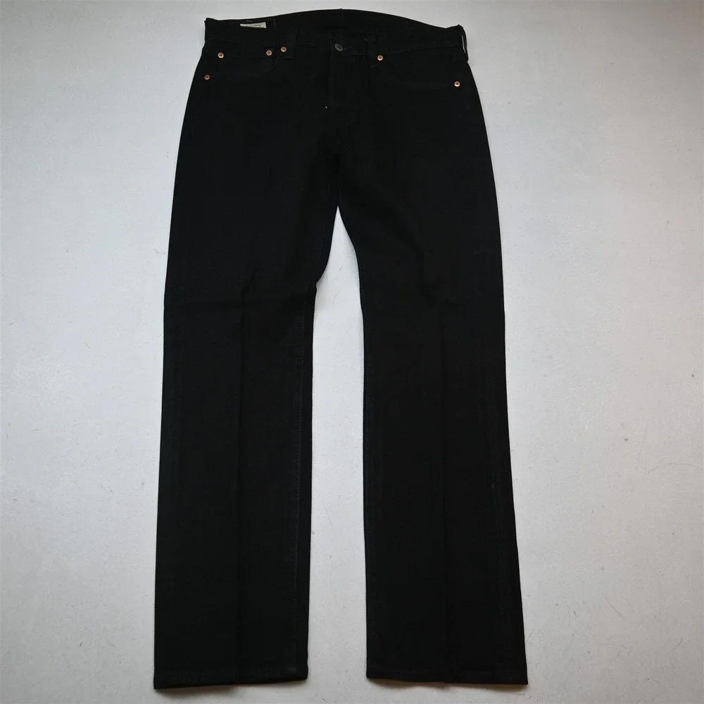 Levis 35x32 Black Stretch Denim 28894 501 CT Slim Taper Button Fly Mens Jeans
